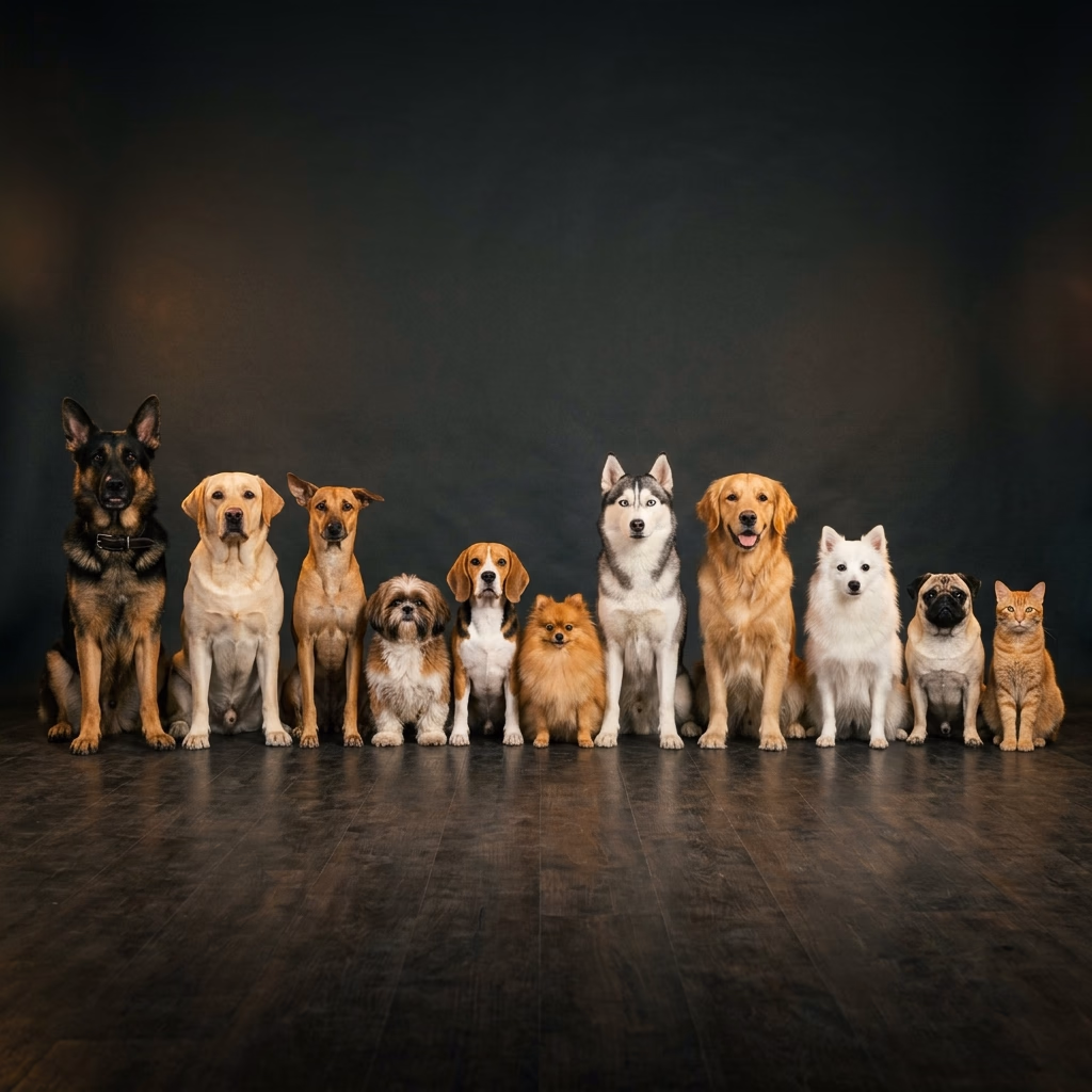 Different pet breeds lineup - La Magnificia